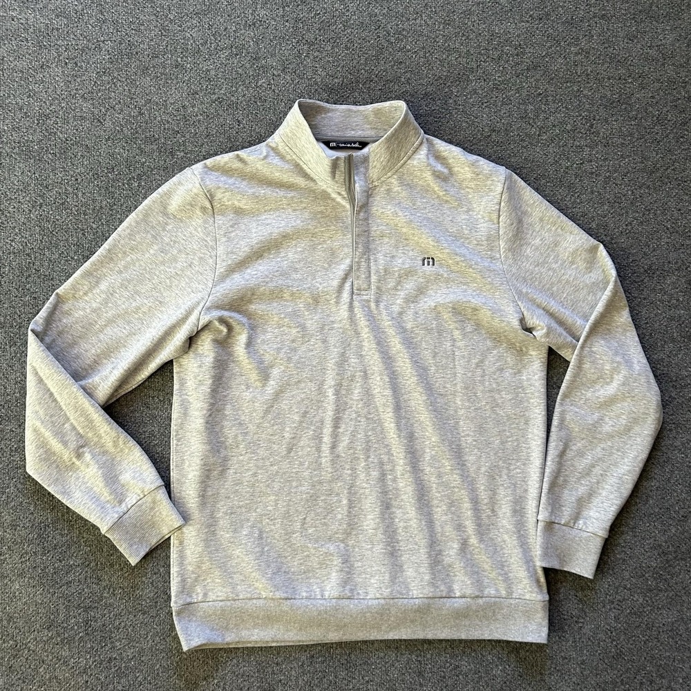 Travis Mathew Sweatshirt Mens XL Gray 1/4‎ Zip Cloud Quarter  Neck Golf Pullover